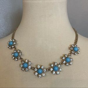 Vera Bradley GT Blue Short Flower Stone Necklace
